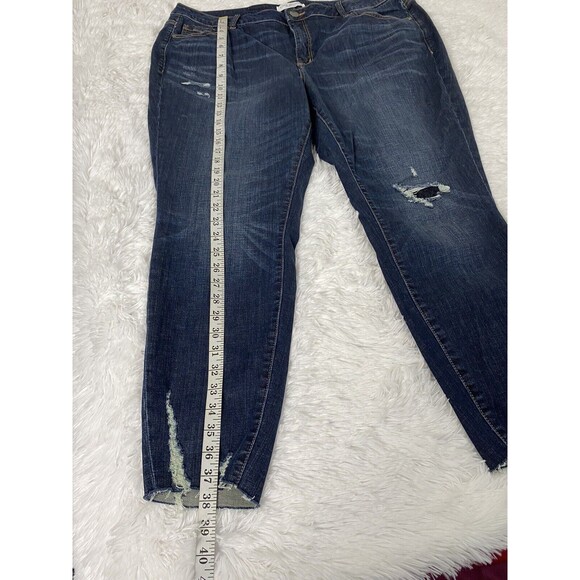 Lane Bryant Blue Jeans Skinny Girlfriend Mid Rise Womens Size 22 Distressed - Picture 5 of 14